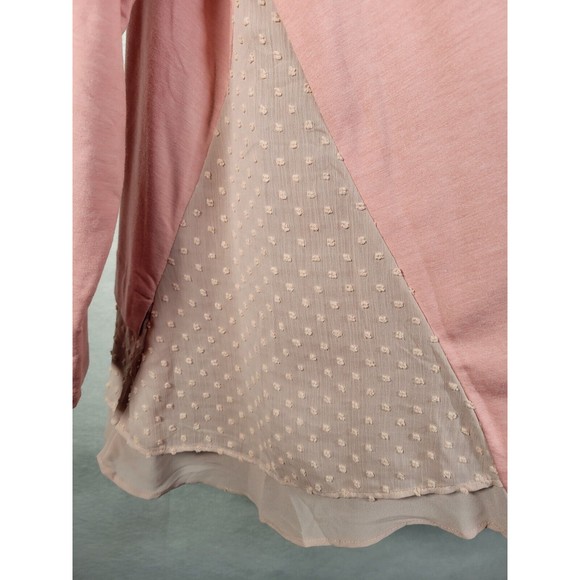 LOGO Lori Goldstein Open Front Cardigan Sweater Womens Plus Size 2X Pink - Picture 2 of 16